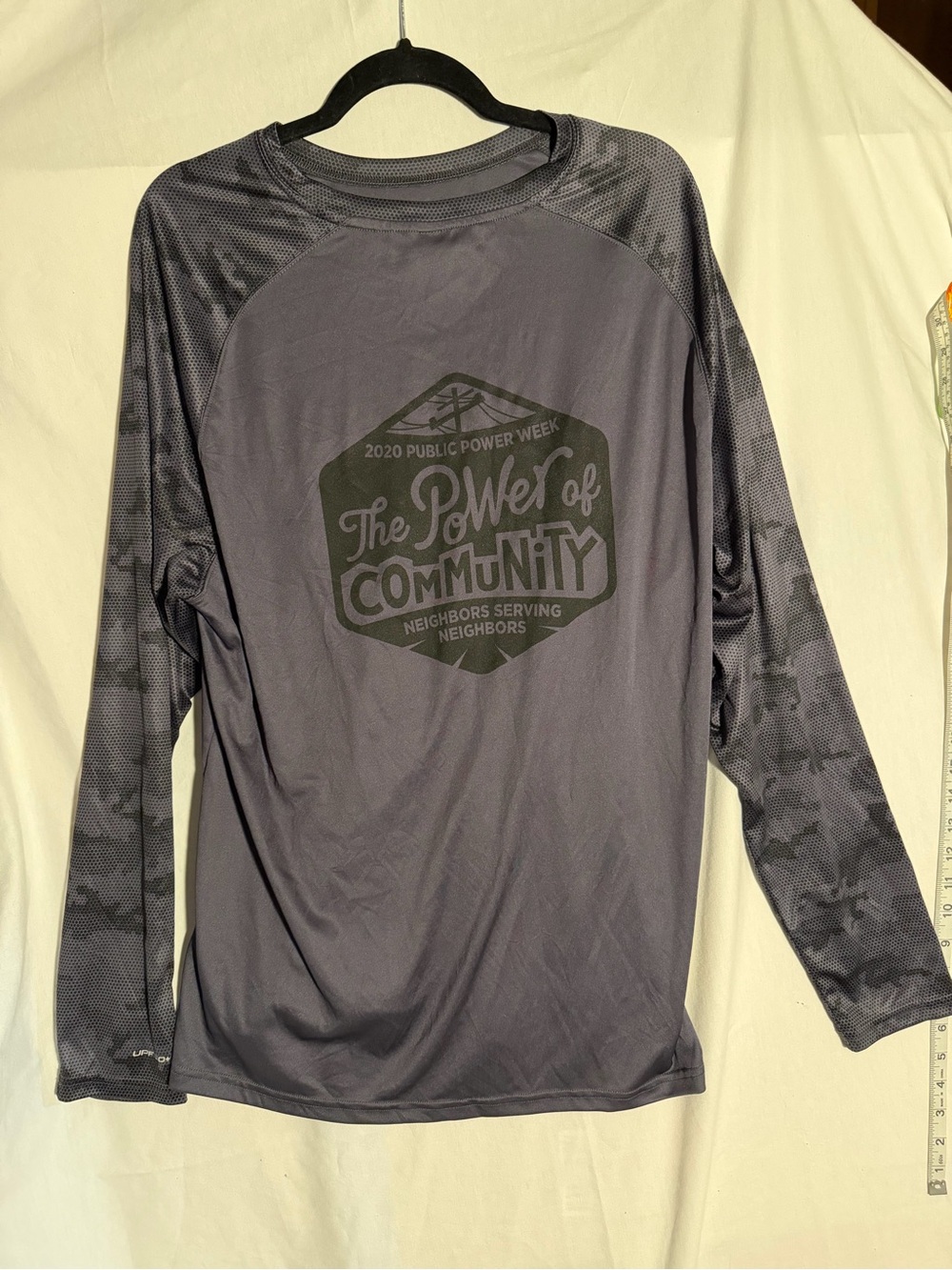 #465 The Power of Community Long-Sleeve Performance Shirt - Gray